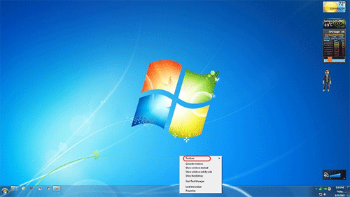 Windows 7 Desktop, Taskbar, Toolbars